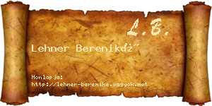 Lehner Bereniké névjegykártya